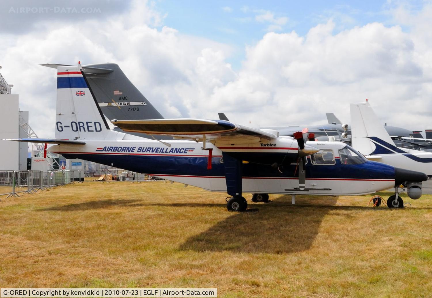 G-ORED, 1982 Britten-Norman BN-2T Islander C/N 2142, On static display at FIA 2010.
