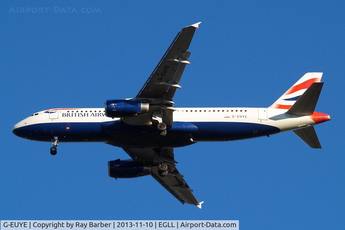 G-EUYE, 2009 Airbus A320-232 C/N 3912, Airbus A320-232 [3912] (British Airways) Home~G 10/11/2013. On approach 27R.