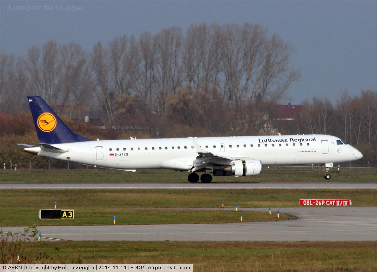 D-AEBN, 2012 Embraer 195LR (ERJ-190-200LR) C/N 19000532, Noon shuttle from MUC has arrived on twy 08L.....