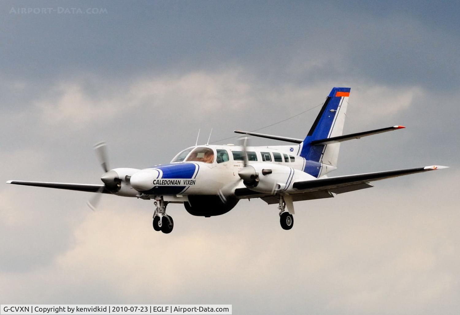 G-CVXN, 1991 Reims Cessna F406 Vigilant C/N F406-0064, Landing back after a customer demo flight.