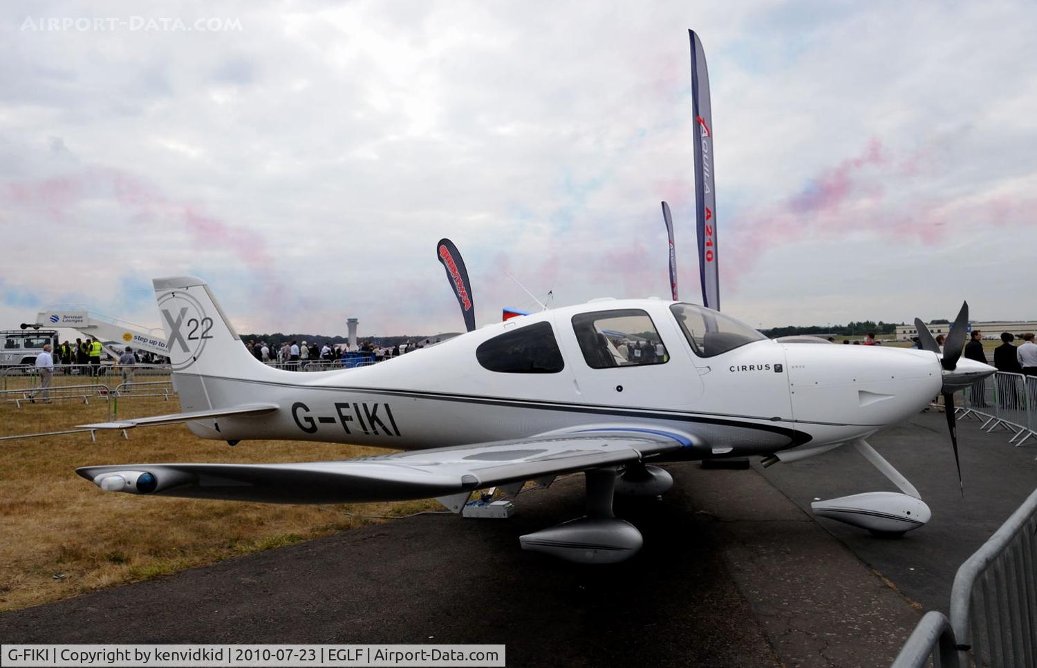 G-FIKI, 2008 Cirrus SR22 X C/N 3415, On static display at FIA 2010.