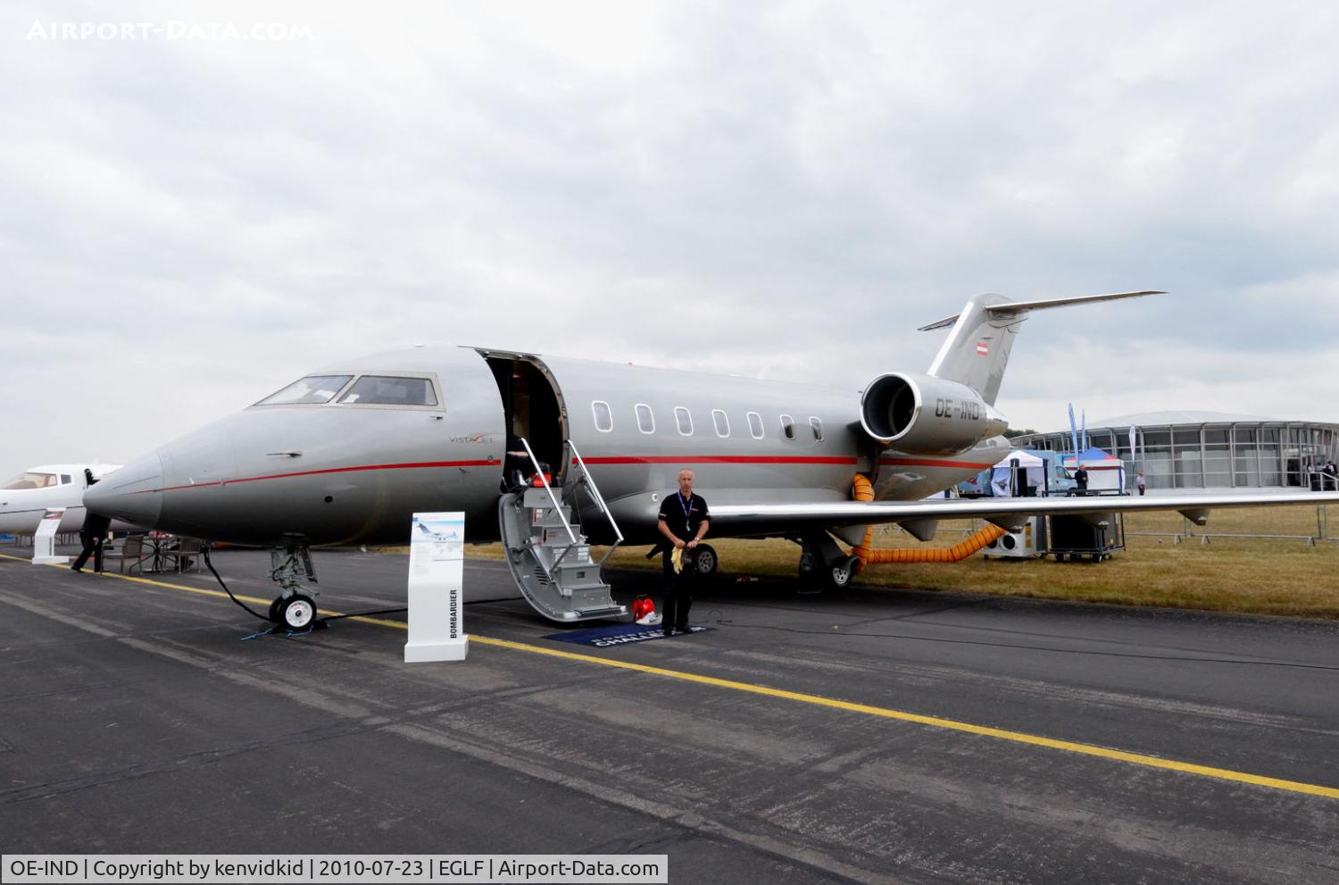 OE-IND, 2009 Bombardier Challenger 605 (CL-600-2B16) C/N 5797, On static display at FIA 2010.