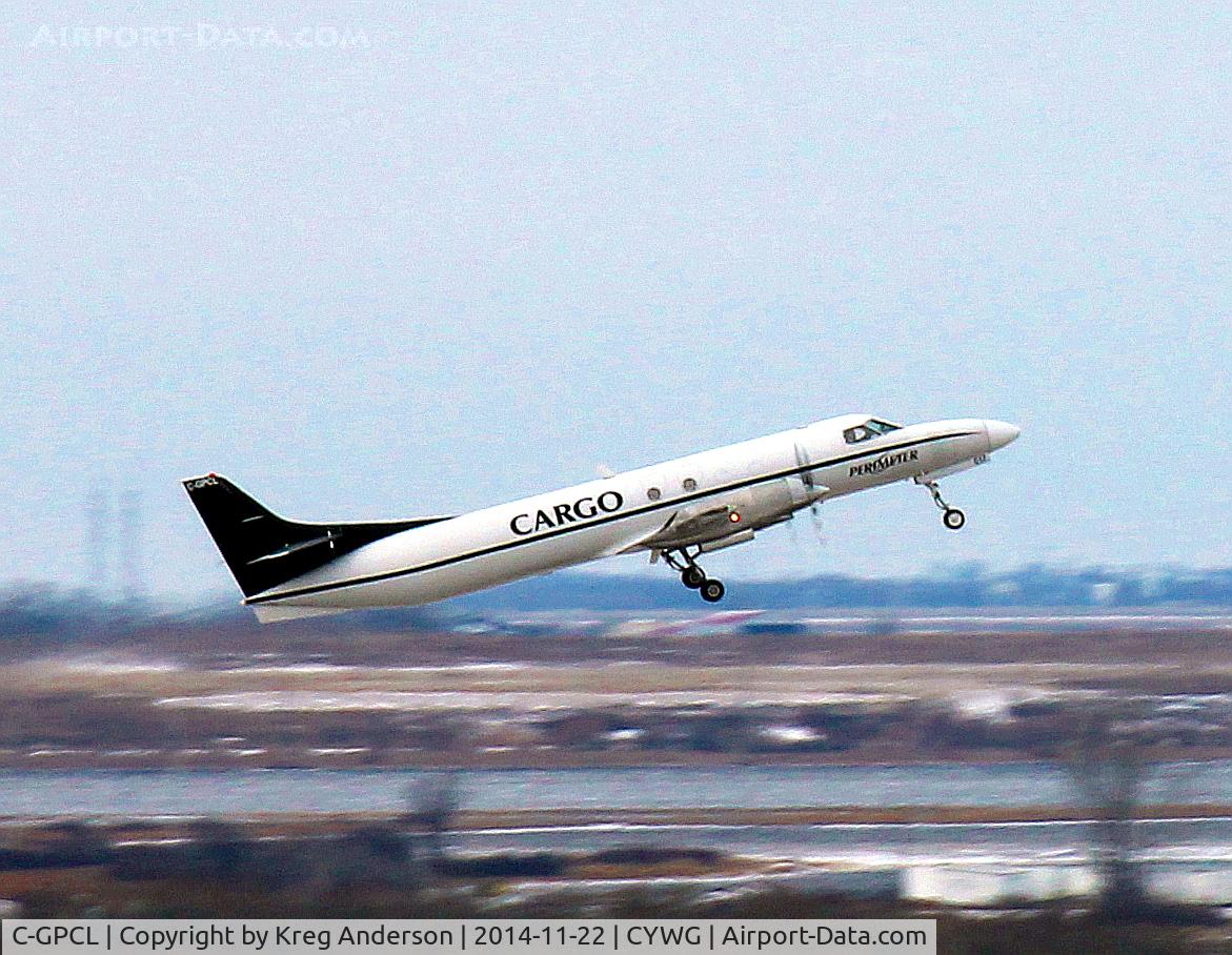 C-GPCL, 1974 Swearingen SA-226AT Merlin IV C/N AT-017, Perimeter Cargo Swearingen SA226-AT taking off from Winnipeg, MB.