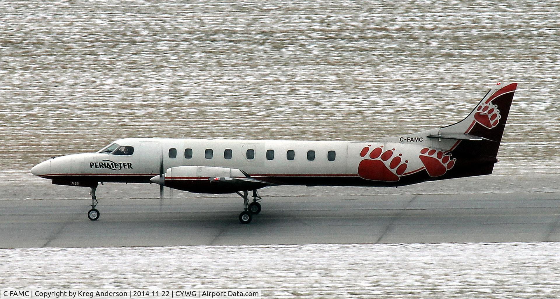 C-FAMC, 1988 Fairchild SA-227AC Metro III C/N AC-719B, Perimeter Aviation Fairchild SA227-AC Metro III with Bearskin Airlines colors taxiing to the ramp.