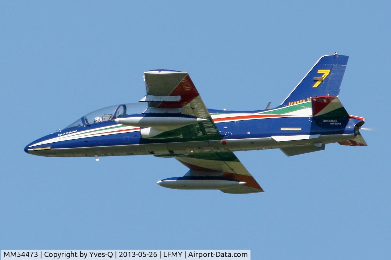 MM54473, Aermacchi MB-339PAN C/N 6668/058/AD002, Italian Air Force Aermacchi MB-339PAN, Number 7 in may 2013, Frecce Tricolori Aerobatic Team, Salon De Provence Air Base 701 (LFMY) Open day 2013