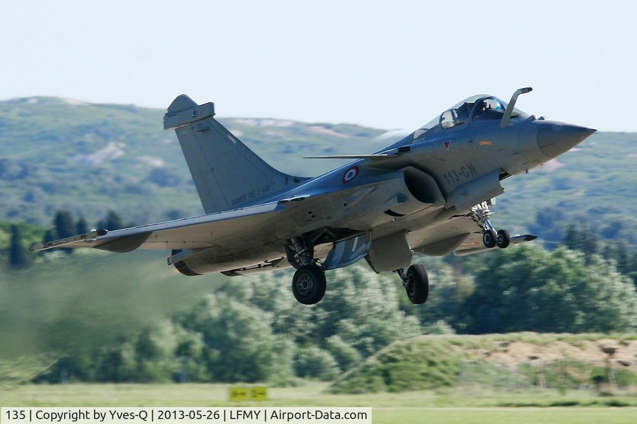 135, Dassault Rafale C C/N 135, French Air Force Dassault Rafale C (113-GN), Take off rwy 34, Salon de Provence Air Base 701 (LFMY) Open day 2013