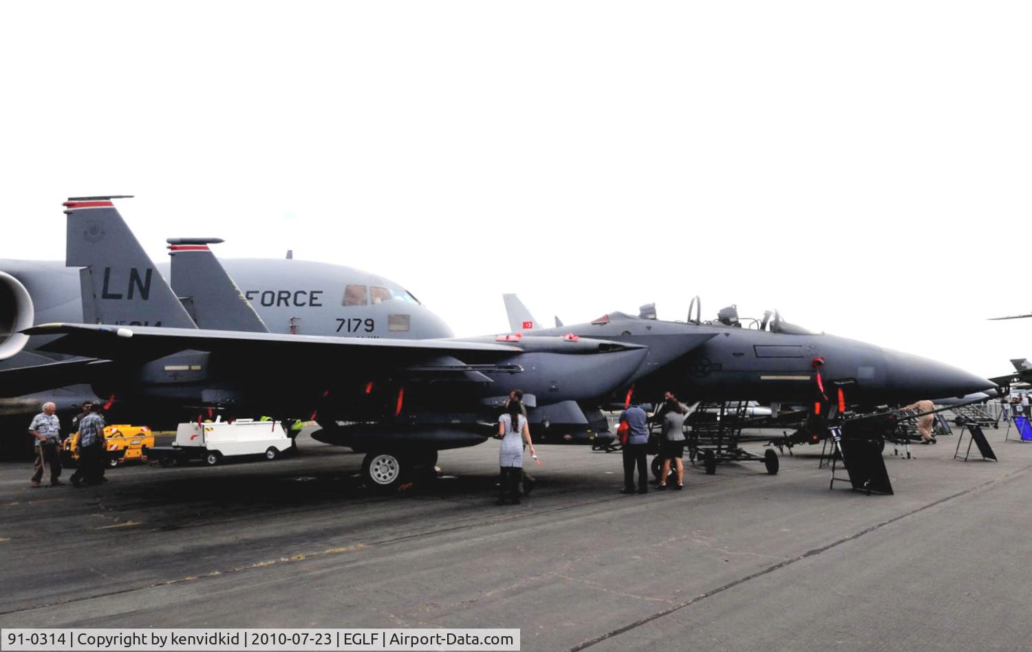 91-0314, 1991 McDonnell Douglas F-15E Strike Eagle C/N 1221/E179, On static display at FIA 2014.