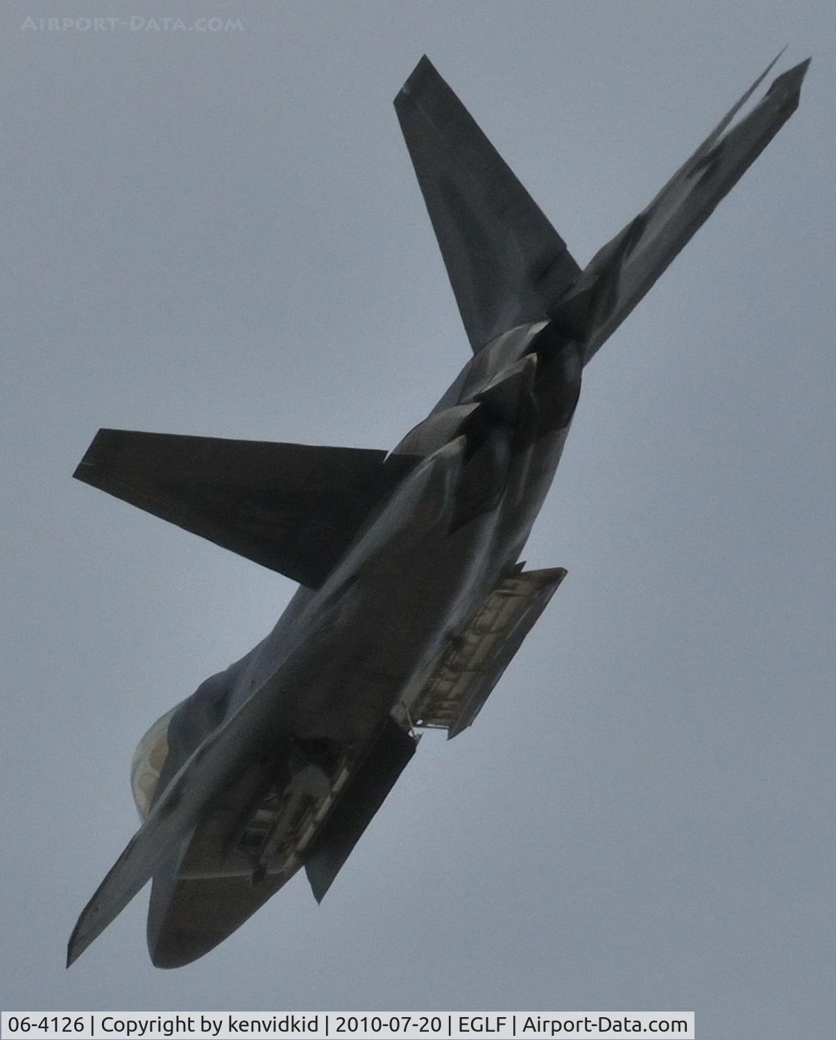 06-4126, Lockheed Martin F-22A Raptor C/N 4126, Displaying at FIA 2010.