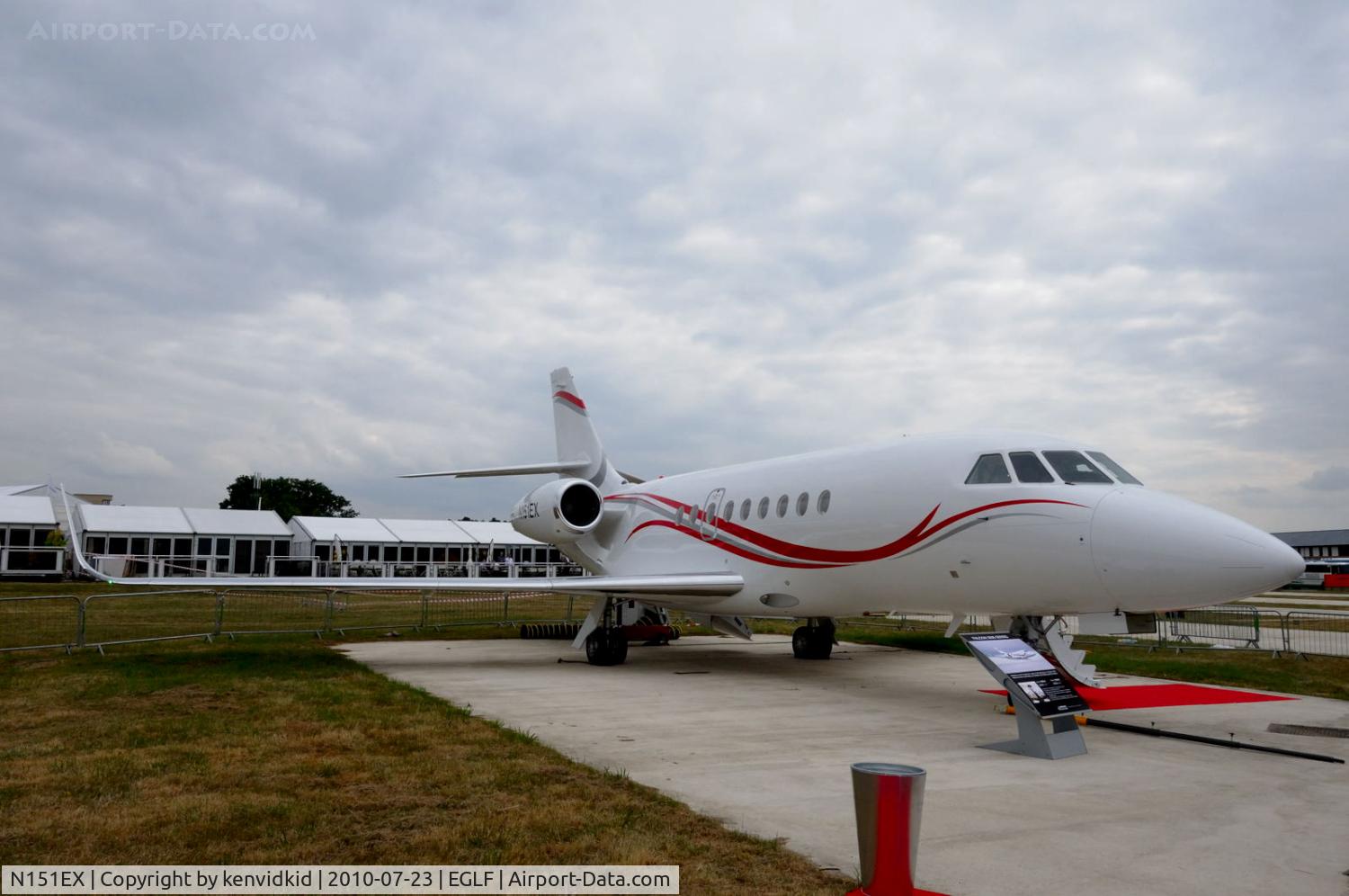 N151EX, 2008 Dassault Falcon 2000EX C/N 151, On static display at FIA 2010.