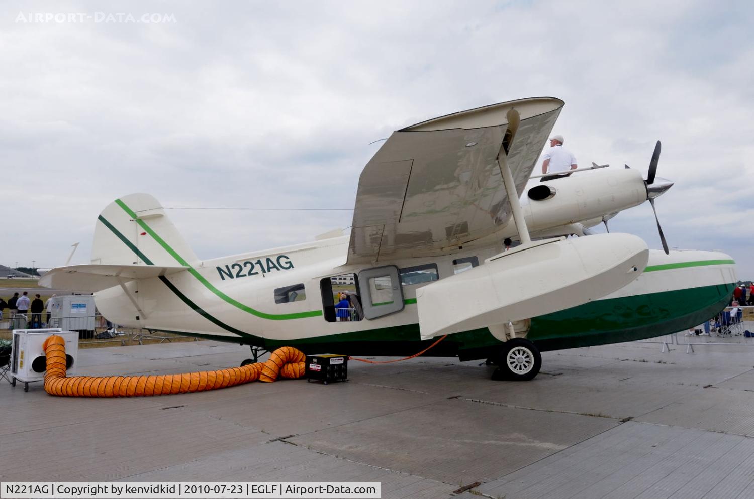 N221AG, 1944 McKinnon G21G C/N 1240, On static display at FIA 2010.