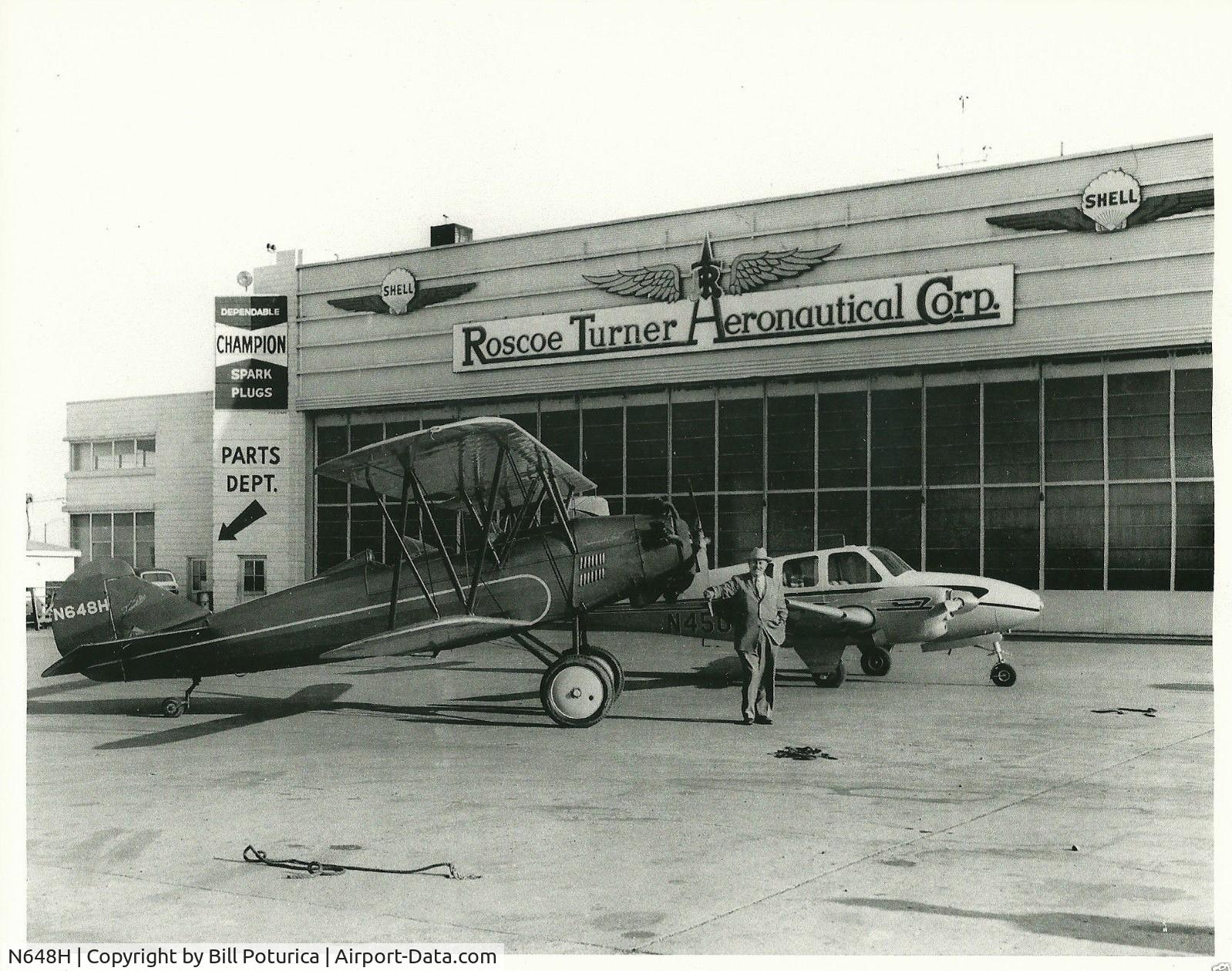 N648H, 1929 Curtiss-Wright Travel Air E-4000 C/N 1224, Col. Roscoe Turner with N648H at Weir Cook Municipal Airport