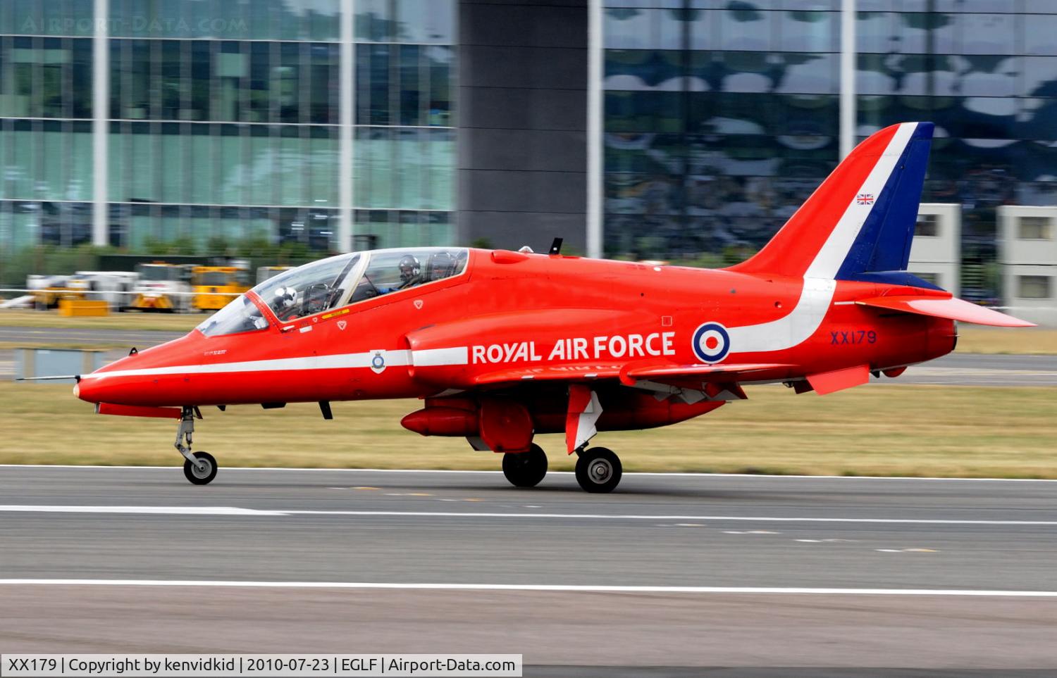 XX179, 1977 Hawker Siddeley Hawk T.1W C/N 026/312026, Arriving at FIA 2010.