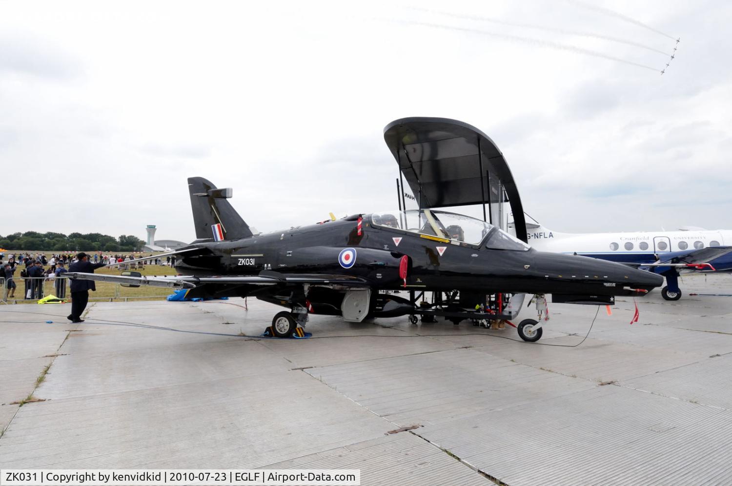 ZK031, 2009 British Aerospace Hawk T2 C/N RT022/1260, On static display at FIA 2010.