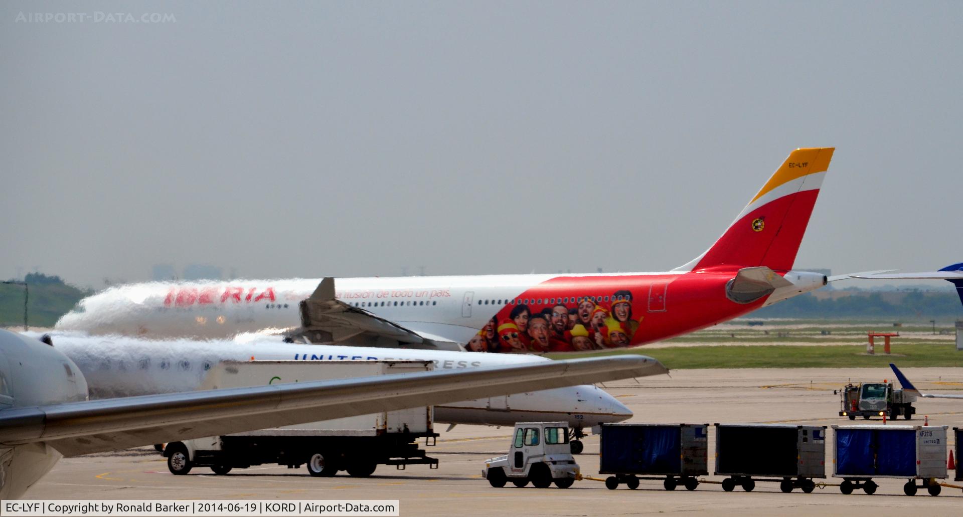 EC-LYF, 2013 Airbus A330-302 C/N 1437, Taxi for takeoff O'Hare