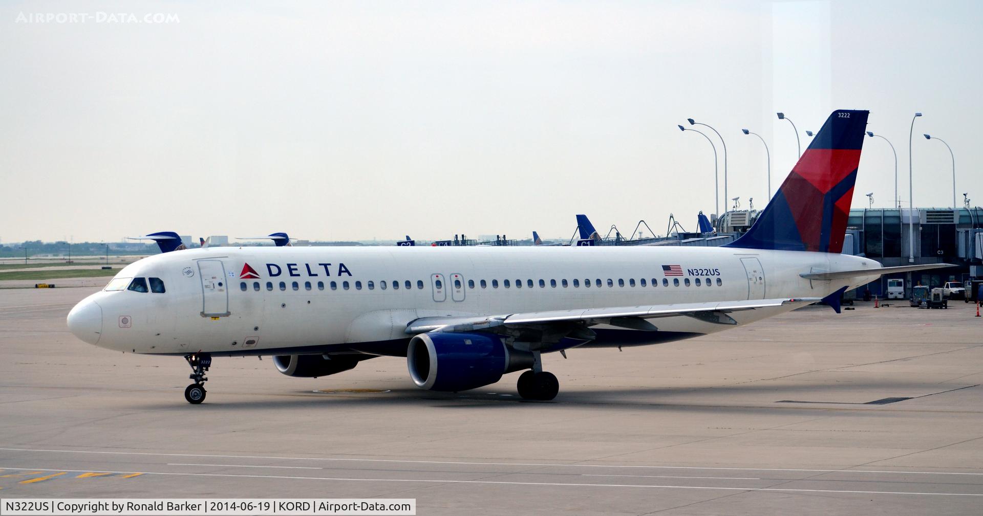 N322US, 1992 Airbus A320-211 C/N 263, Ready to taxi O'Hare