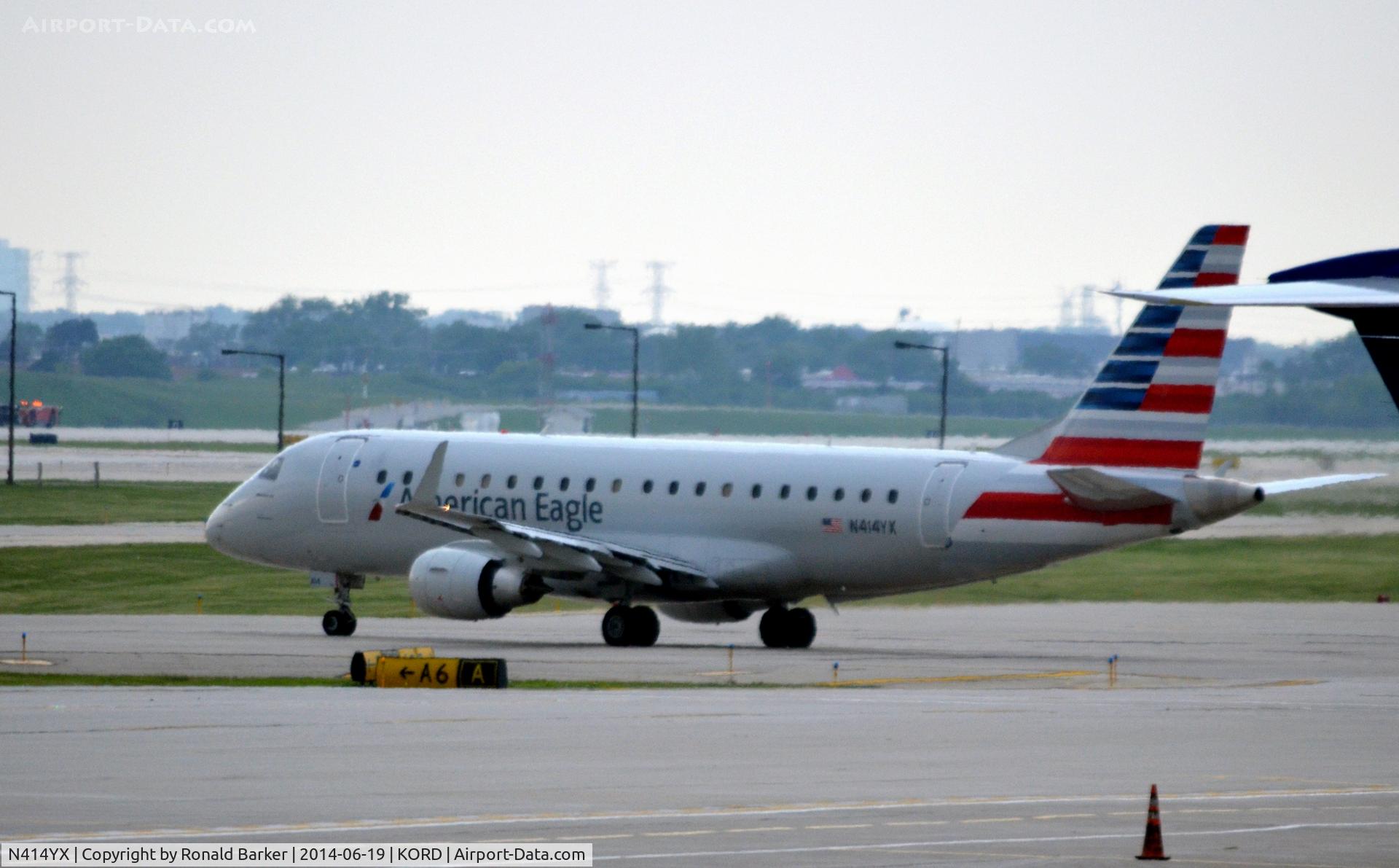 N414YX, 2013 Embraer 175LR (ERJ-170-200LR) C/N 17000377, Taxi for takeoff O'Hare