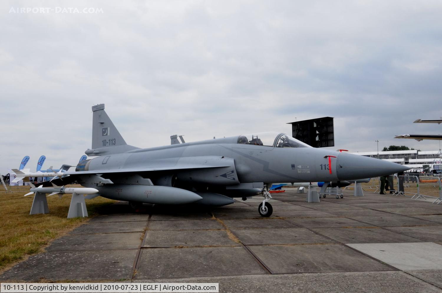 10-113, PAC JF-17 Thunder C/N FC10108, On static display at FIA 2010.