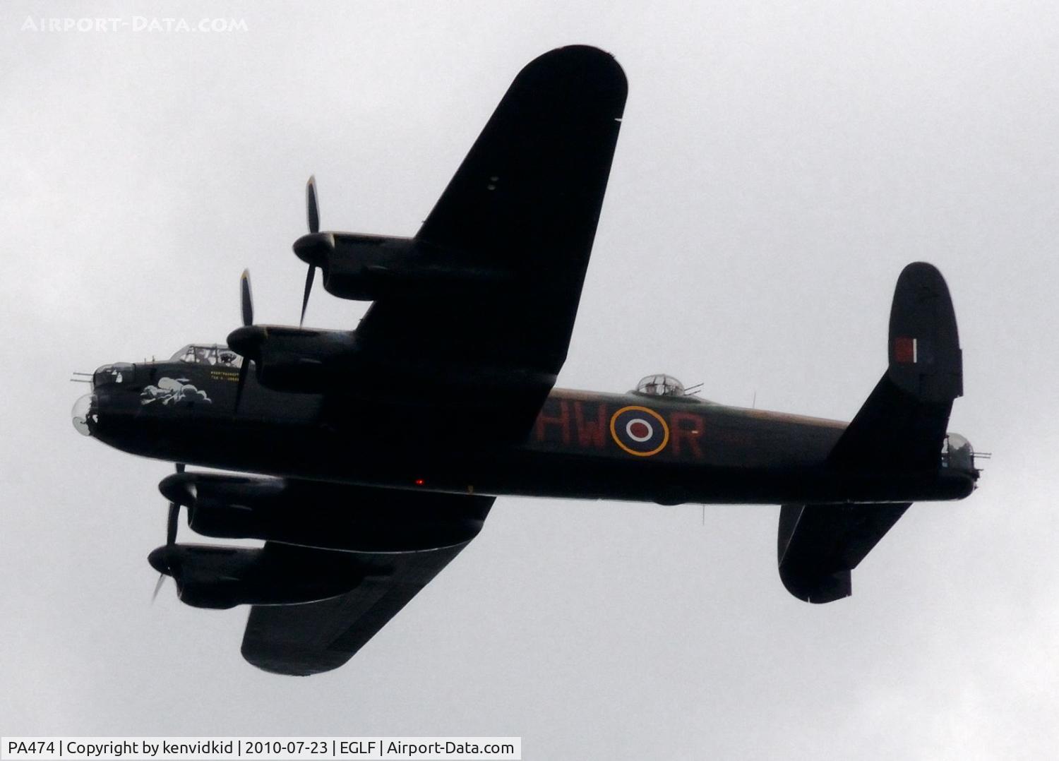 PA474, 1945 Avro 683 Lancaster B1 C/N VACH0052/D2973, Displaying at FIA 2010.
