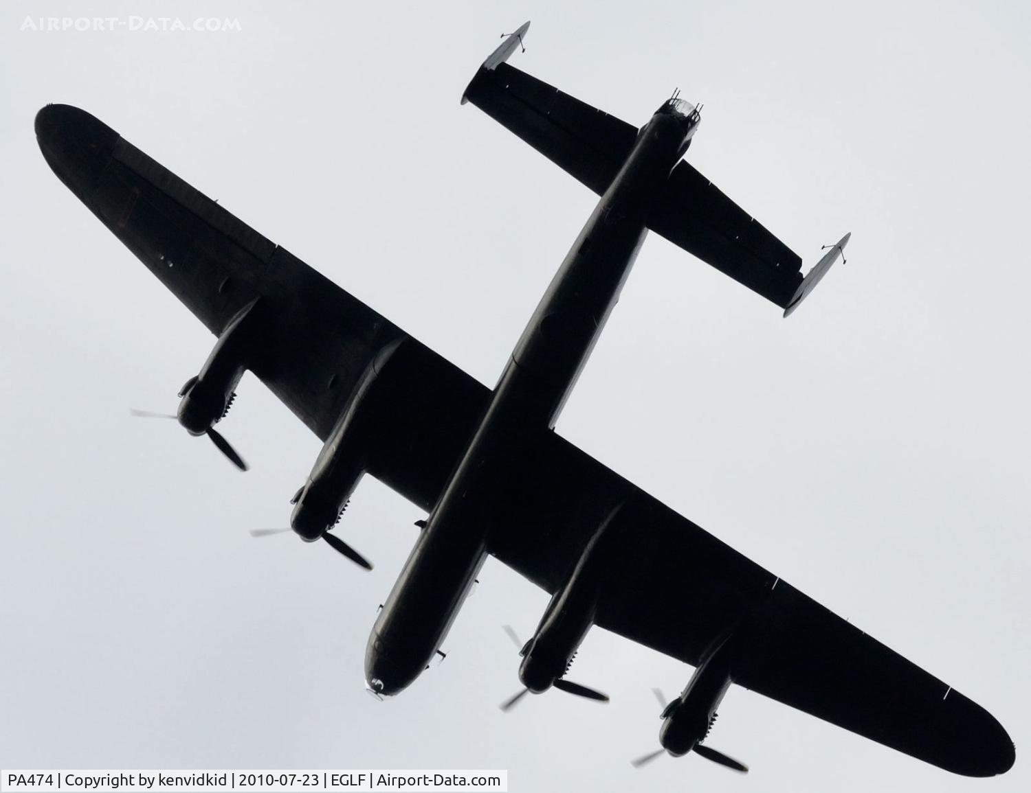PA474, 1945 Avro 683 Lancaster B1 C/N VACH0052/D2973, Displaying at FIA 2010.