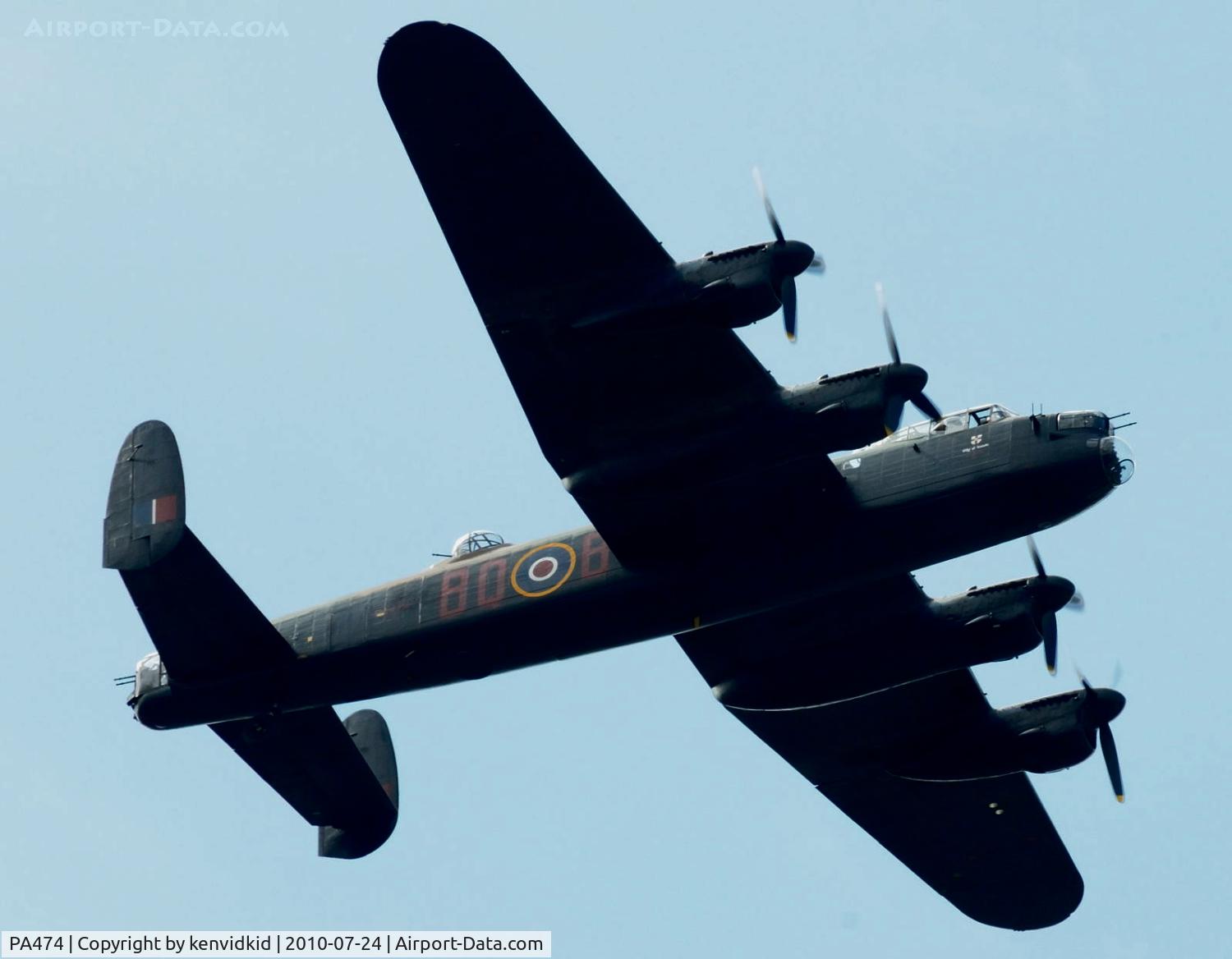 PA474, 1945 Avro 683 Lancaster B1 C/N VACH0052/D2973, Overhead Aldershot.