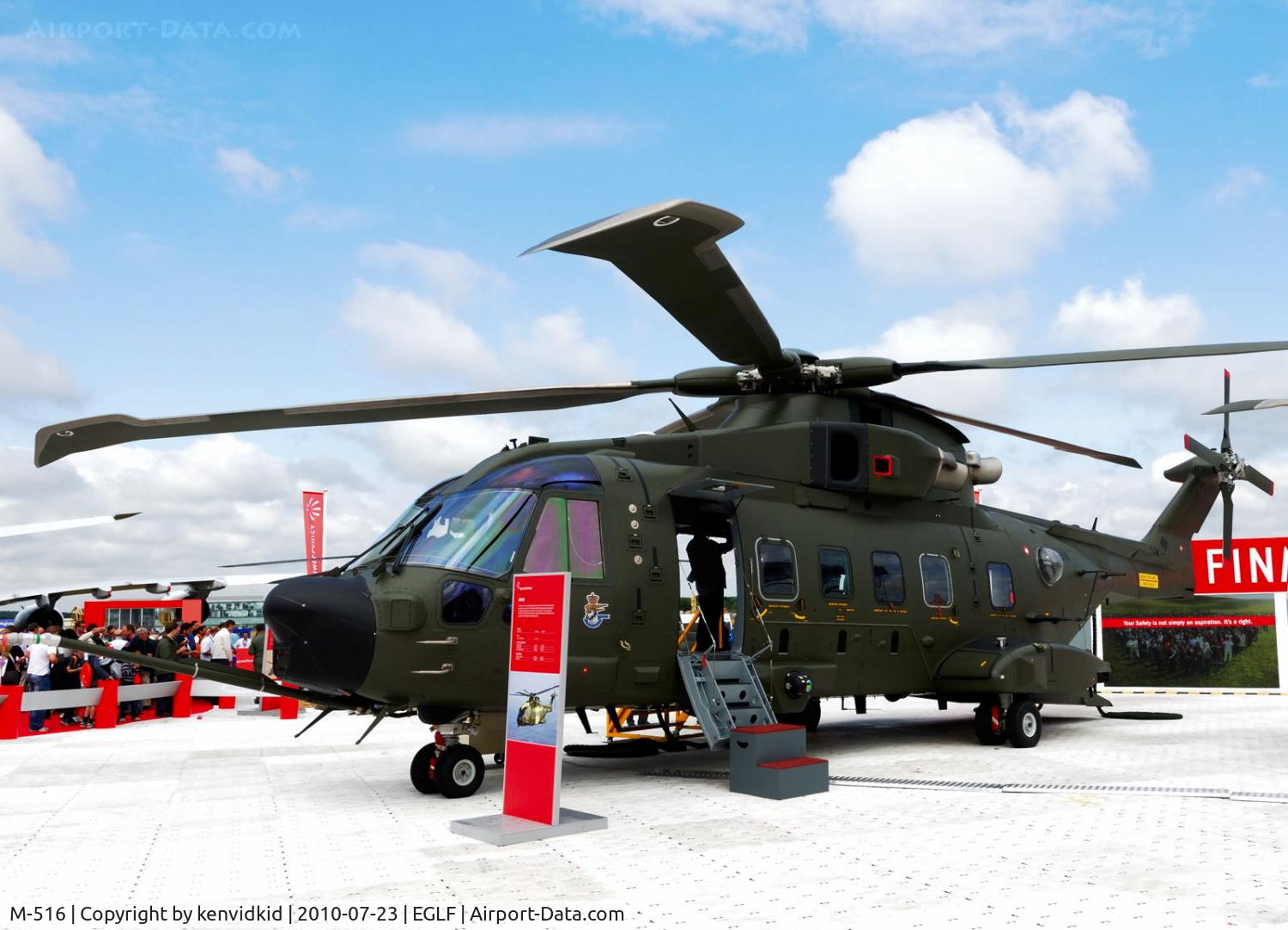 M-516, 2009 AgustaWestland EH-101 Mk.512 Merlin Joint Supporter C/N 50223/DEN16, On static display at FIA 2010.