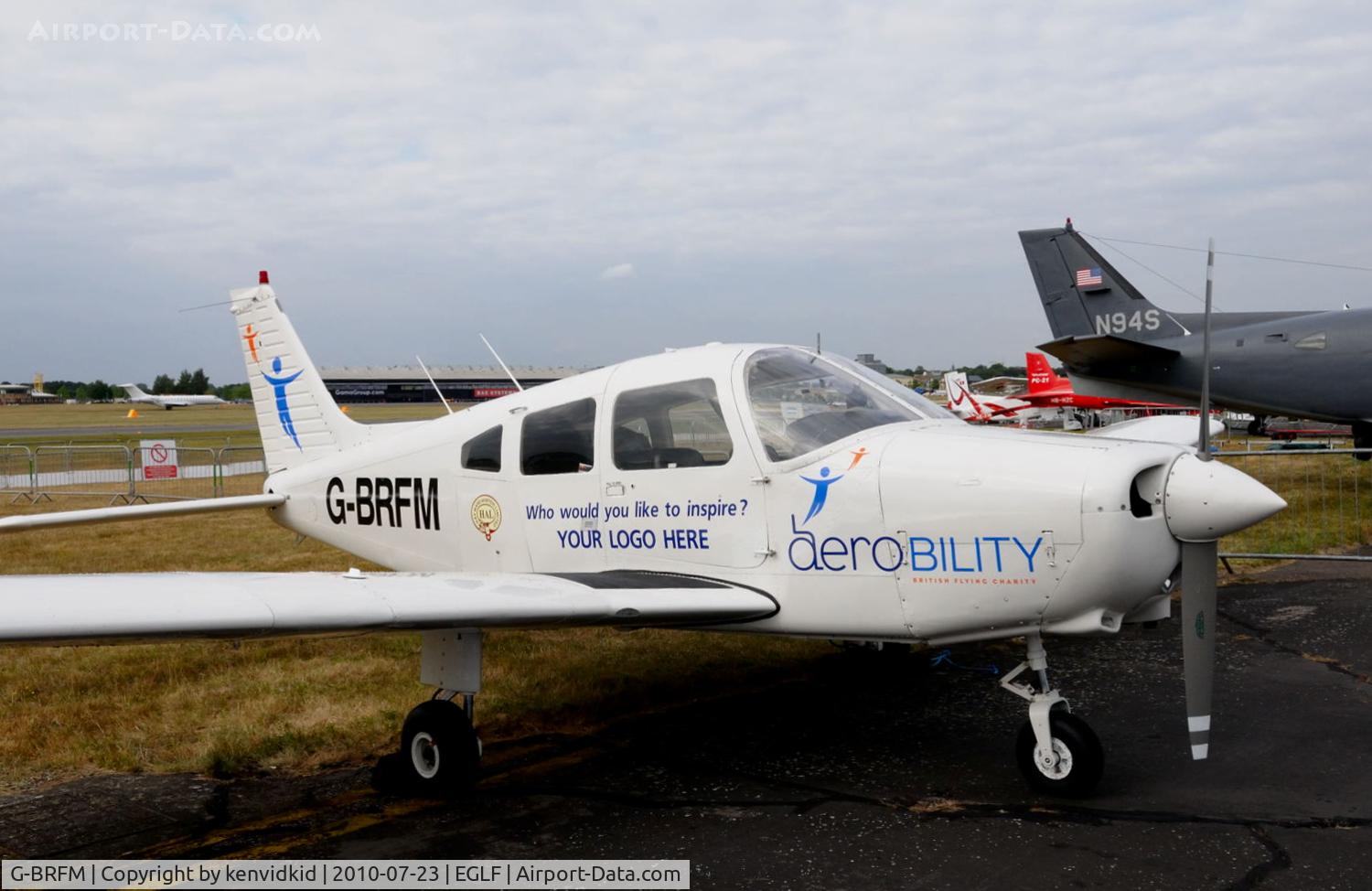 G-BRFM, 1979 Piper PA-28-161 C/N 287916279, On static display at FIA 2010.