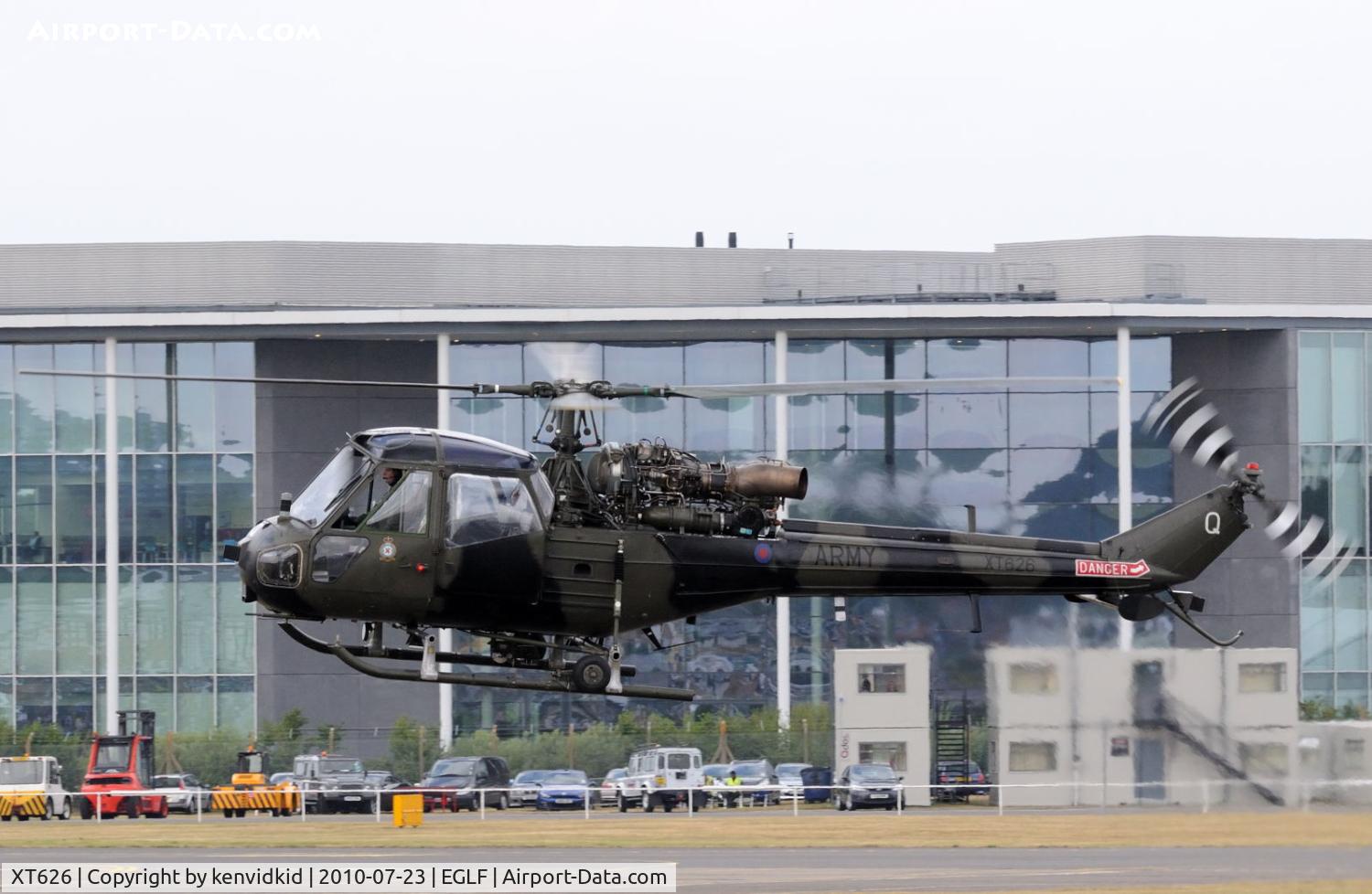 XT626, 1966 Westland Scout AH.1 C/N F9632, On static display at FIA 2010.