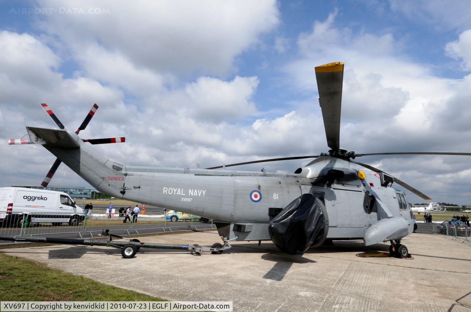 XV697, 1971 Westland Sea King ASaC.7 C/N WA668, On static display at FIA 2010.