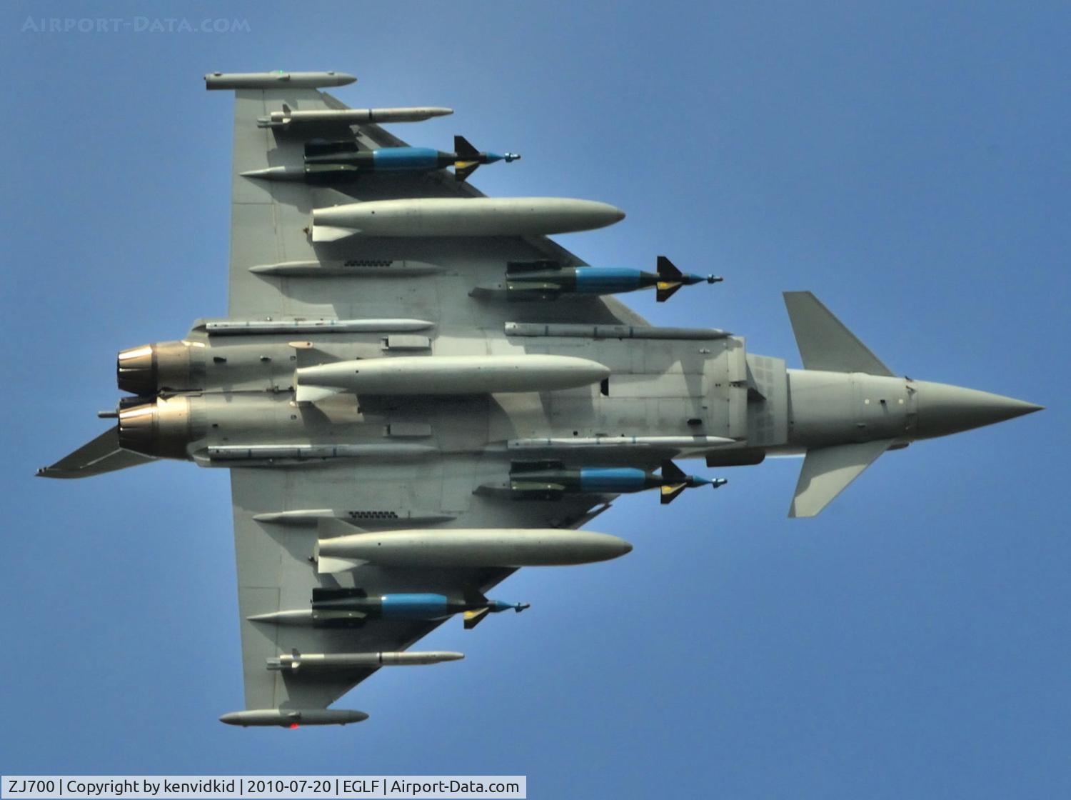 ZJ700, 2004 Eurofighter EF-2000 Typhoon F2 C/N 0034/PS002/IPA5, Displaying at FIA 2010.