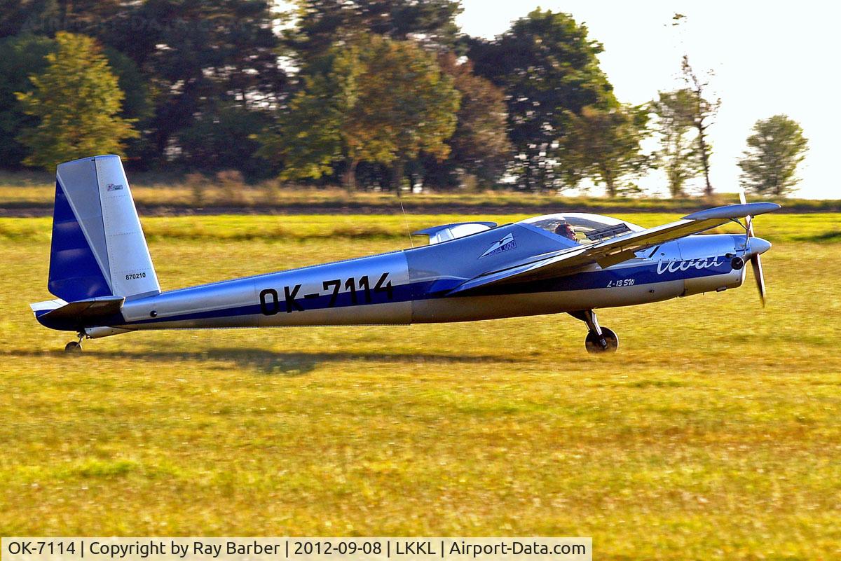 OK-7114, 1987 Aerotechnik L-13SW Vivat C/N 870210, OK-7114   Aerotechnik L-13SW Vivat [870210] Kladno~OK 08/09/2012. Landing shots.