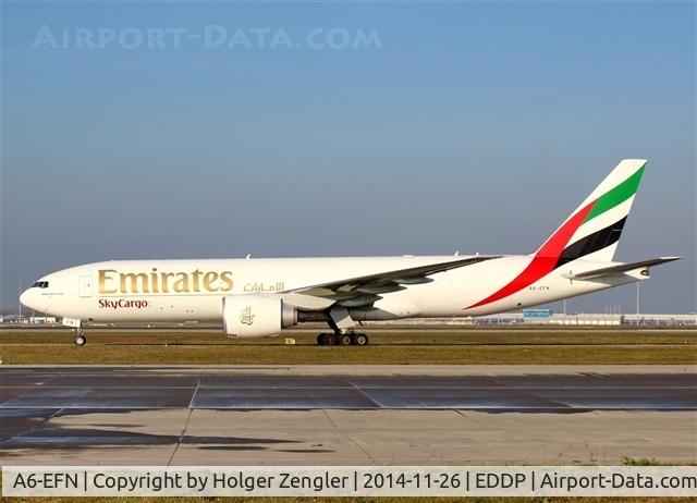 A6-EFN, 2014 Boeing 777-F1H C/N 42232, On taxi to apron 2......