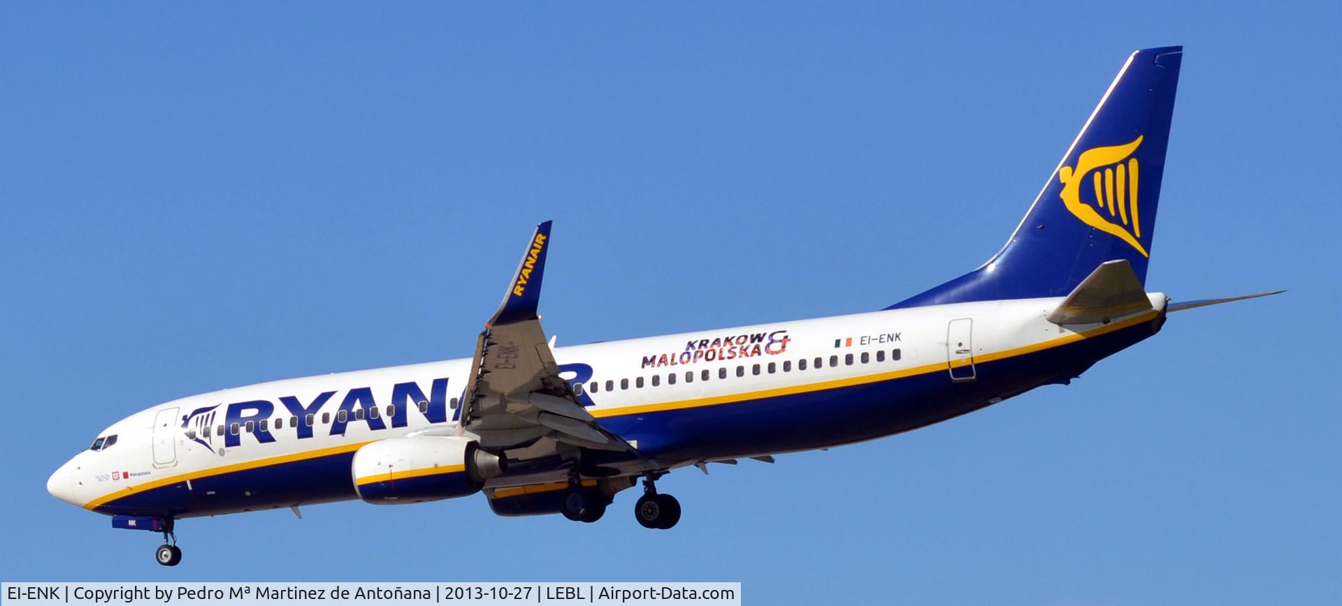 EI-ENK, 2010 Boeing 737-8AS C/N 40303, El Prat - Barcelona