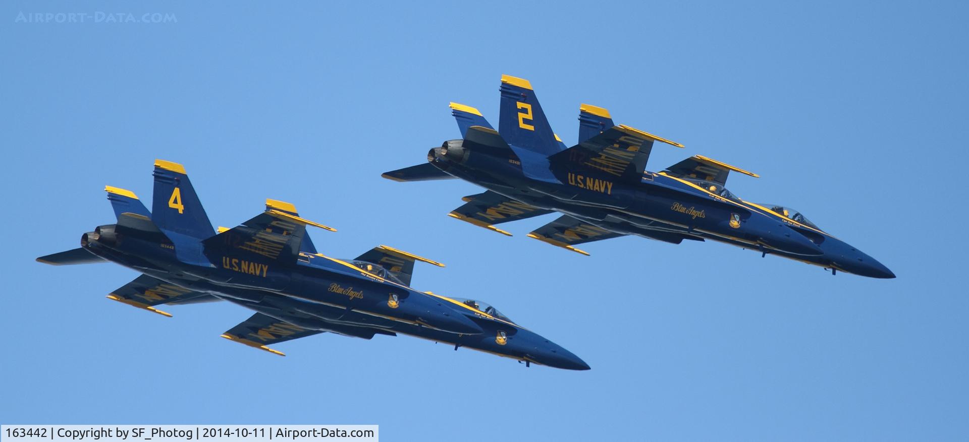 163442, 1987 McDonnell Douglas F/A-18C Hornet C/N 0645/C013, Blue Angels @ San Francisco Fleet Week 2014