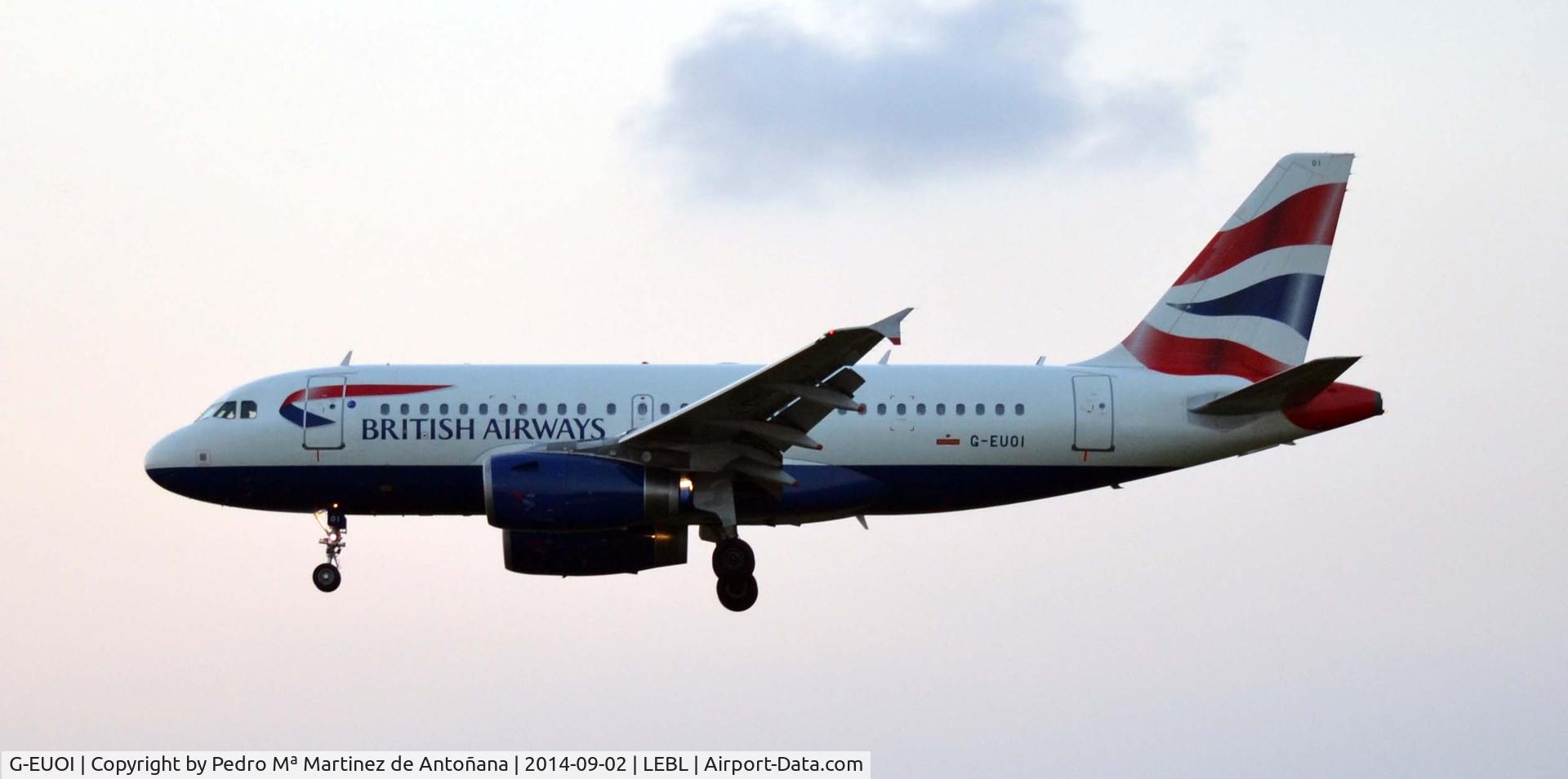 G-EUOI, 2001 Airbus A319-131 C/N 1606, El Prat - Barcelona
