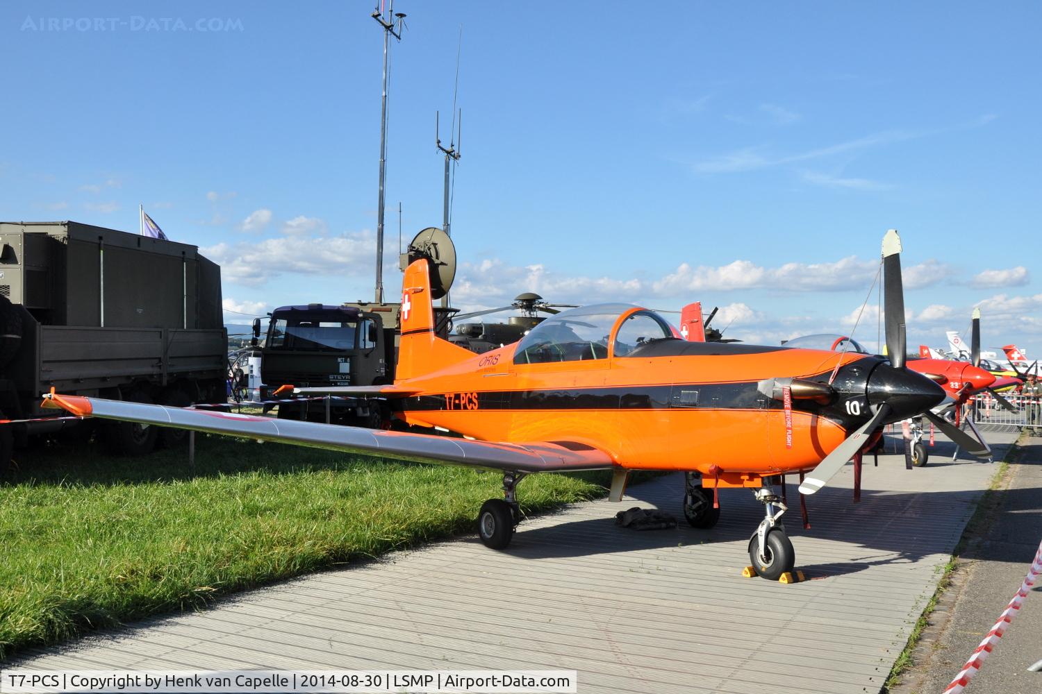T7-PCS, 1982 Pilatus PC-7 C/N 318, Pilatus PC-7 of Fliegermuseum Altenrhein at Payerne Air Base, Switzerland, for AIR 14.