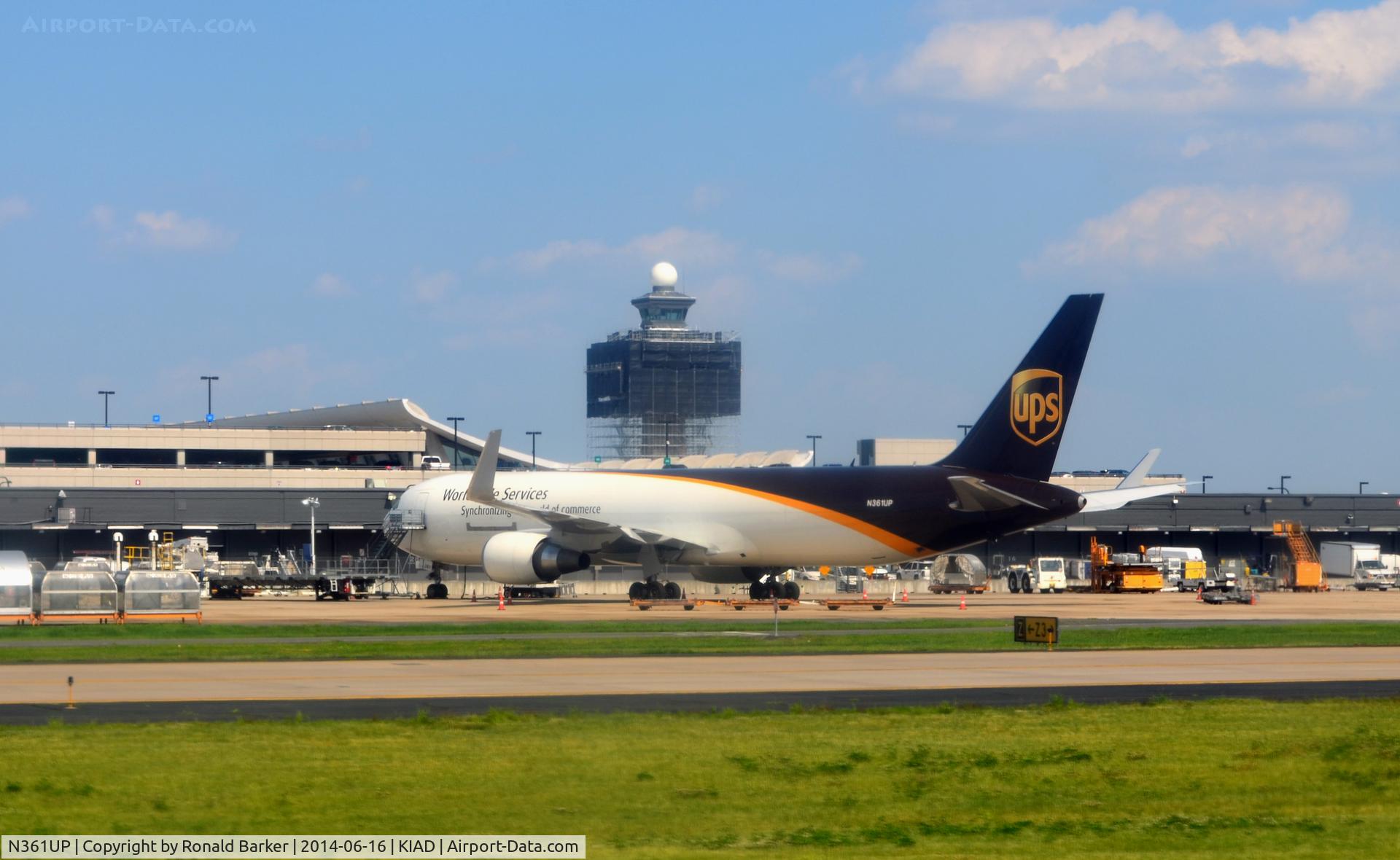 N361UP, 2013 Boeing 767-34AF/ER C/N 37878, At the gate IAD