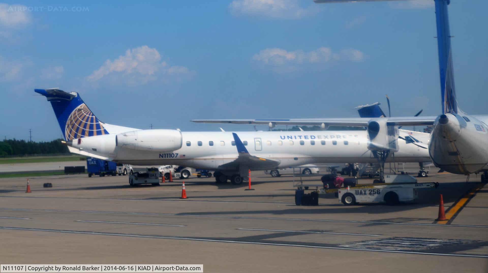 N11107, 2002 Embraer ERJ-145XR (EMB-145XR) C/N 145654, At the gate IAD