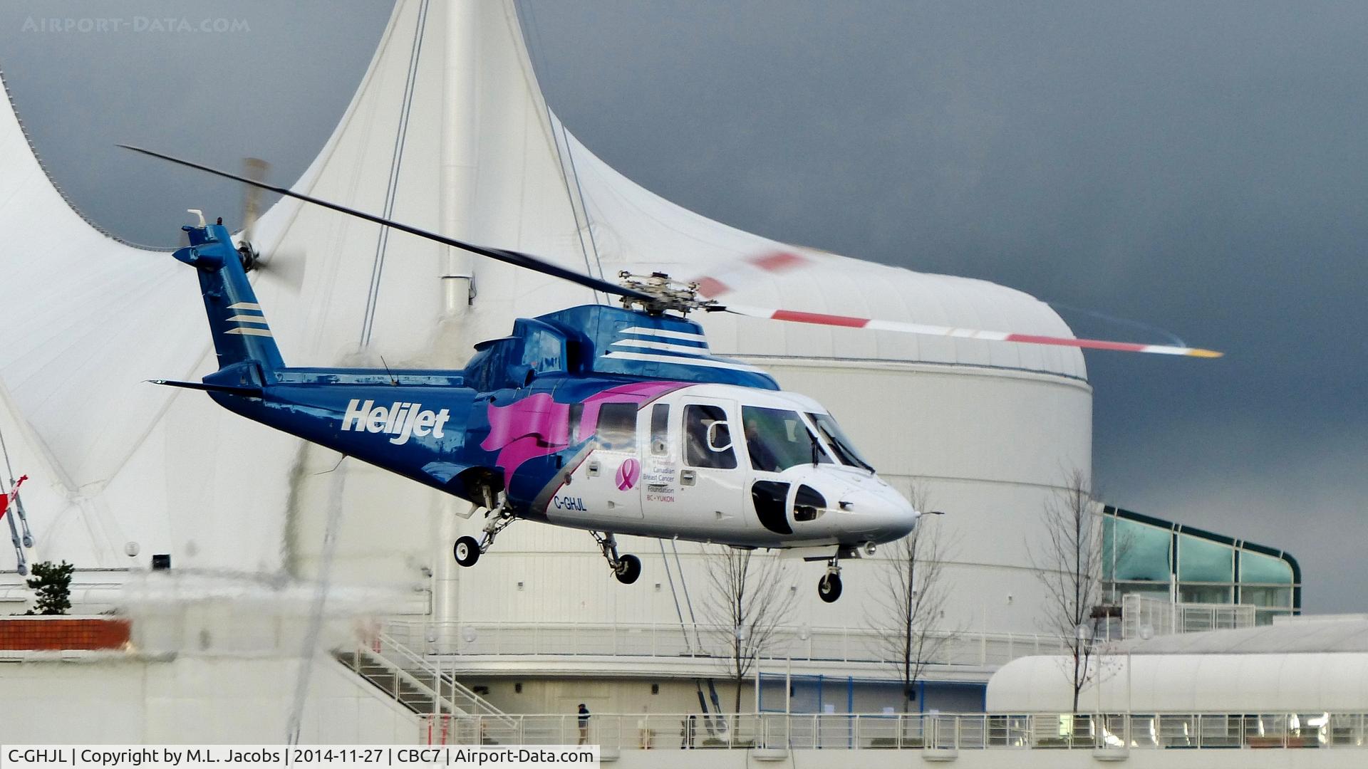 C-GHJL, 1981 Sikorsky S-76A C/N 760214, Helijet just departed Vancouver Harbour Heliport.