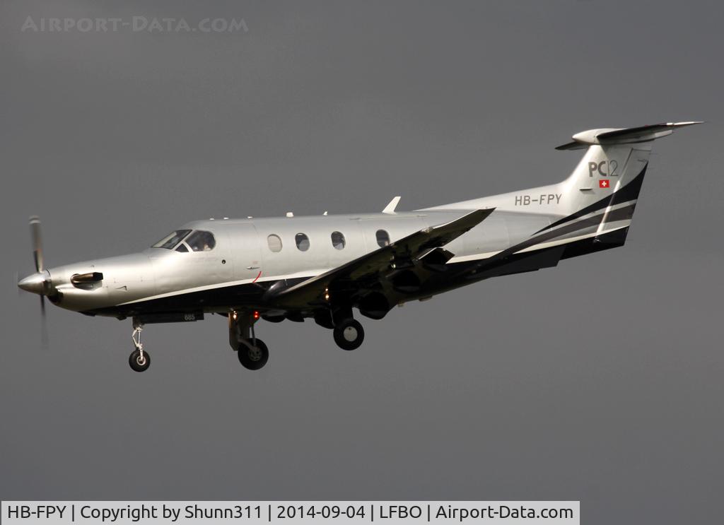 HB-FPY, 2005 Pilatus PC-12/47 C/N 685, Landing rwy 32L
