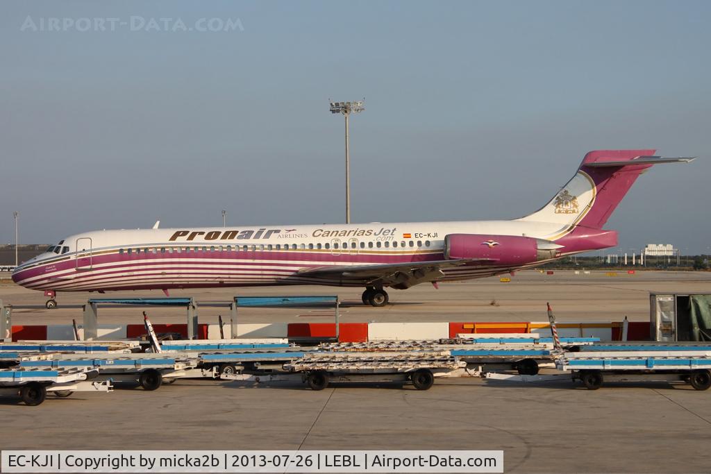 EC-KJI, 1990 McDonnell Douglas MD-87 (DC-9-87) C/N 49836, Parked