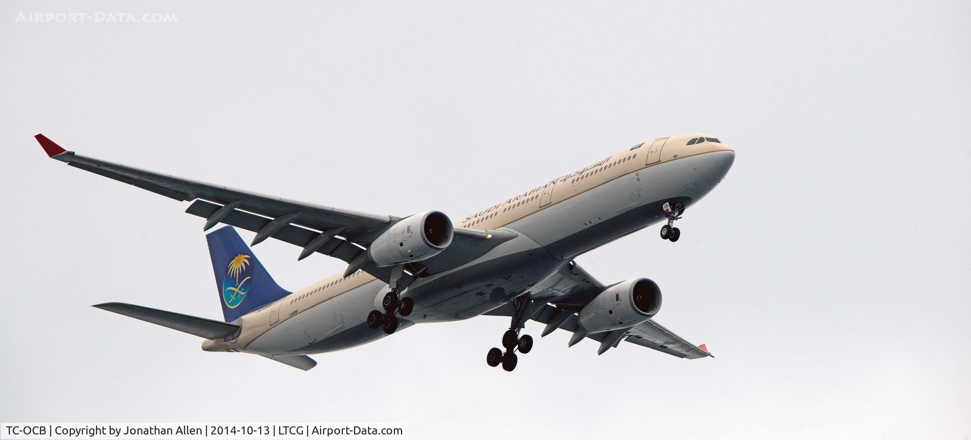 TC-OCB, 1995 Airbus A330-342 C/N 098, On approach to Trabzon airport, Turkey.
