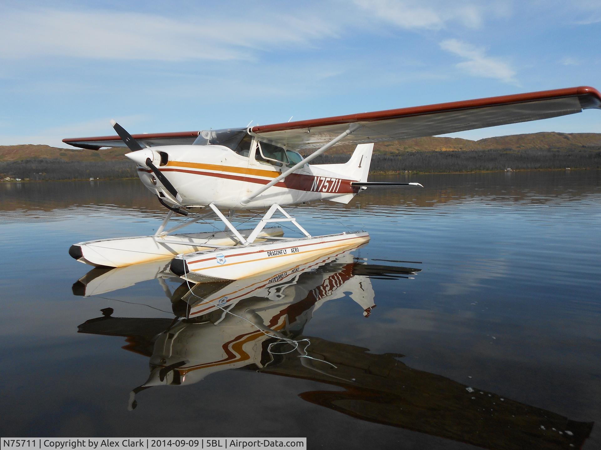 N75711, 1976 Cessna 172N C/N 17267892, While made in 76, this is actually a 1977 model year C-172N.   It has an updated 0-320H2AD engine, a Power-Flow exhaust system, A low resistance air filter and Horton STOL wings.  She sits on PeeKay 2300 floats, with an 80in prop near Homer Alaska.