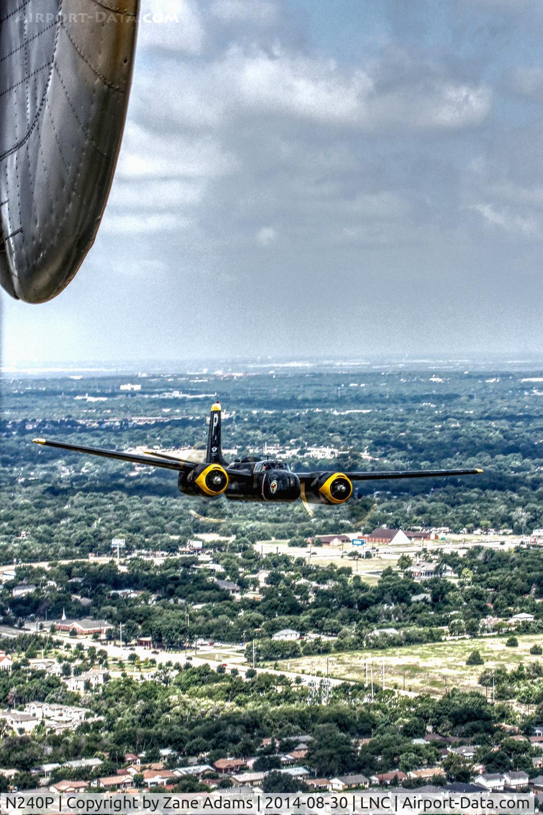 N240P, 1943 Douglas A-26B Invader C/N 7140, Air to air with the CAF A-26 from the CAf B-24A on the way to the 2014 Warbirds on Parade