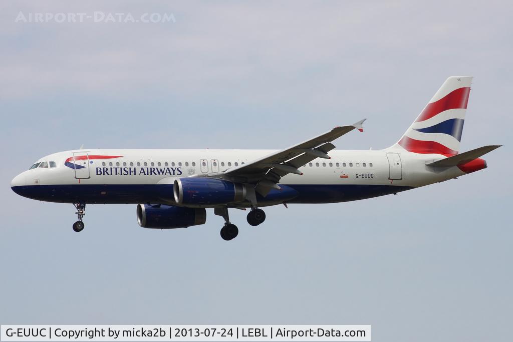 G-EUUC, 2001 Airbus A320-232 C/N 1696, Landing