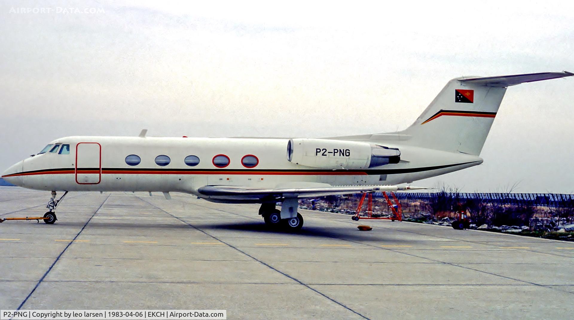 P2-PNG, 1971 Grumman G-1159 Gulfstream II C/N 103, Copenhagen 6.4.83