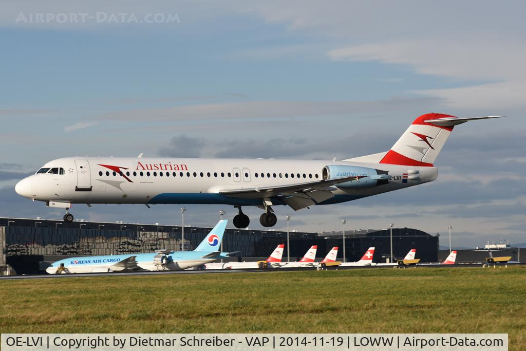 OE-LVI, 1993 Fokker 100 (F-28-0100) C/N 11468, Austrian Airlines Fokker 100