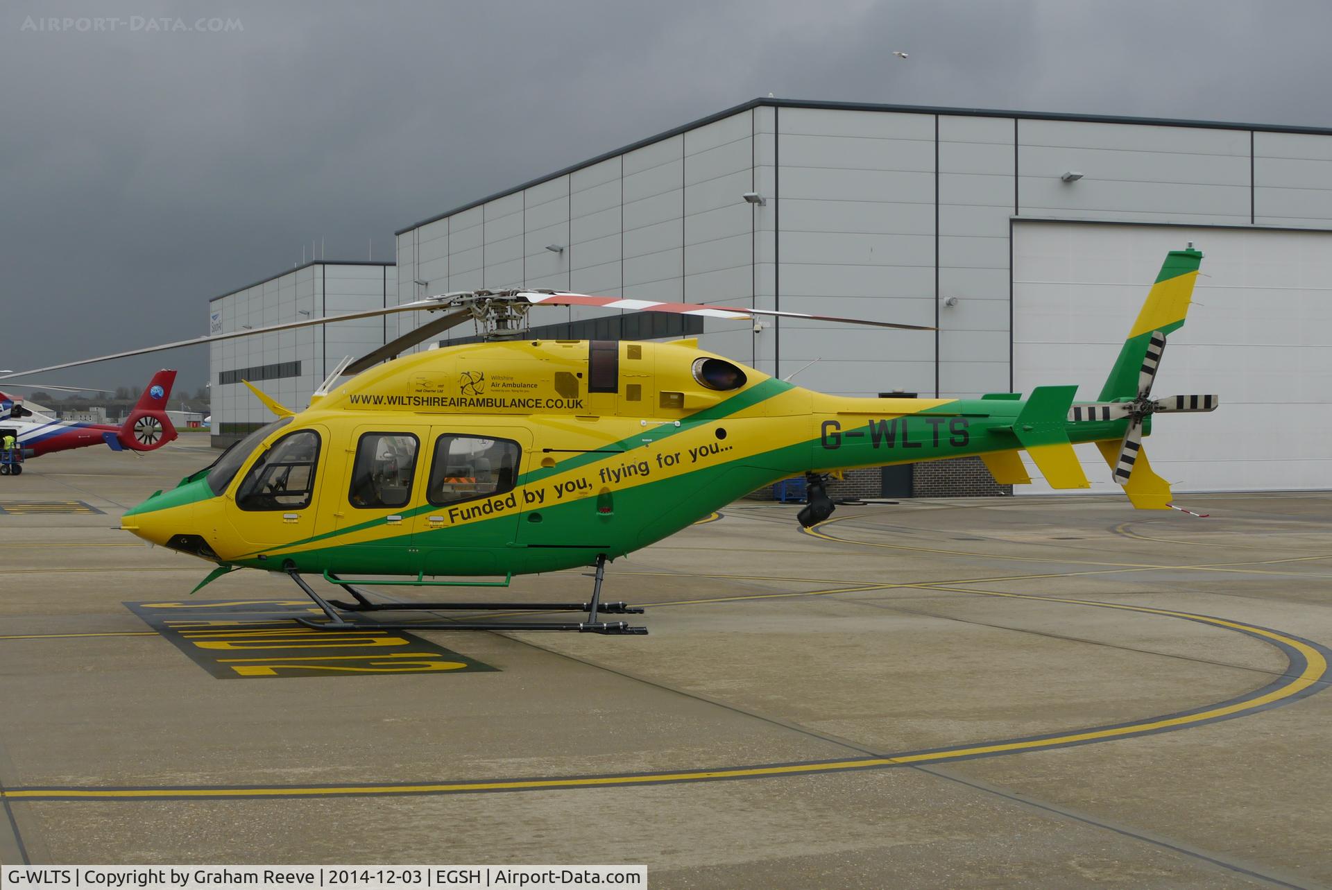 G-WLTS, 2014 Bell 429 GlobalRanger C/N 57191, Parked at Norwich.