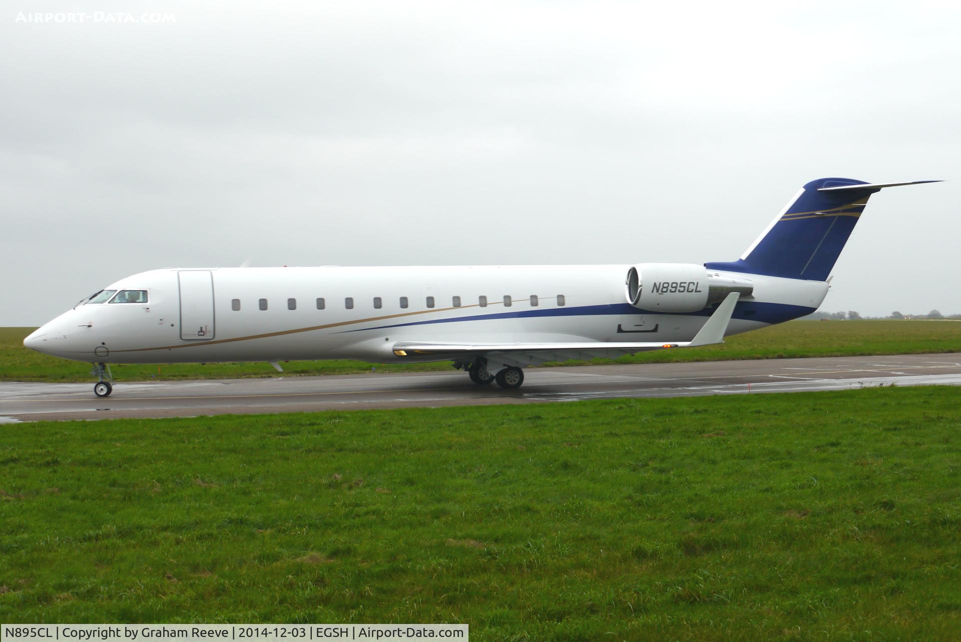 N895CL, 2008 Bombardier Challenger 850 (CL-600-2B19) C/N 8095, Just landed.