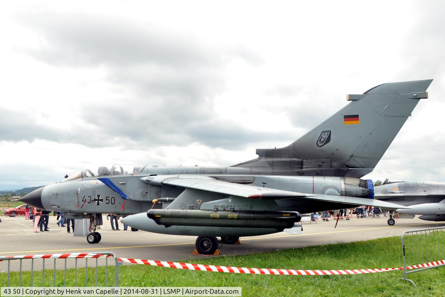 43 50, Panavia Tornado IDS C/N 135/GS024/4050, Luftwaffe Panavia Tornado IDS of TLG33 parked at Payerne Air Base, Switzerland, for AIR14.