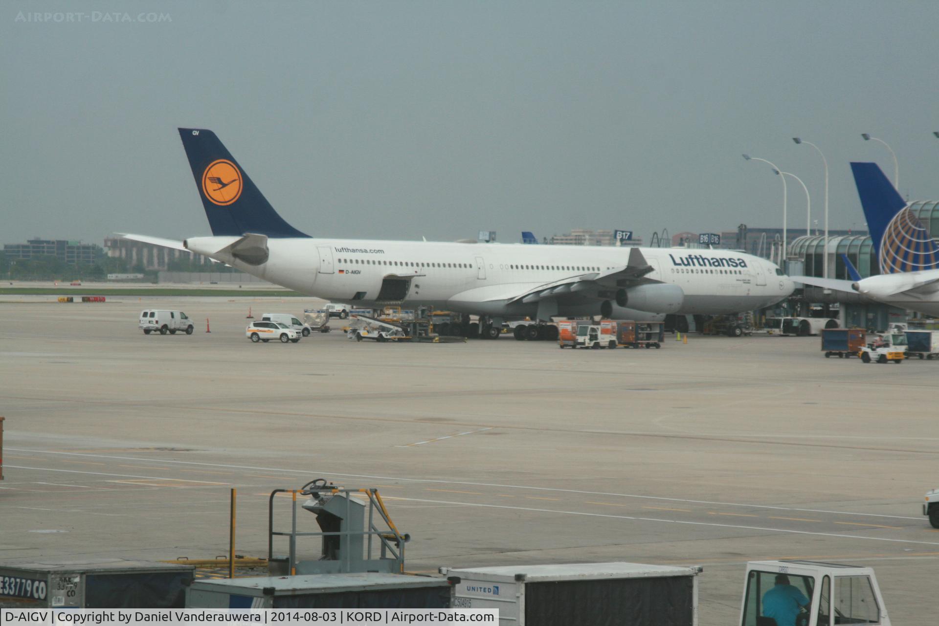 D-AIGV, 2000 Airbus A340-313X C/N 325, Parked on apron T1